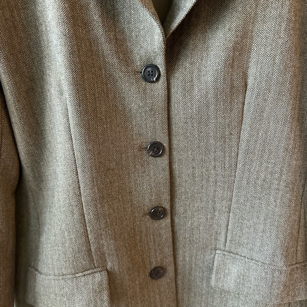 Classic JCrew Houndstooth Gray/Green Women's Blazer - Picture 2 of 4